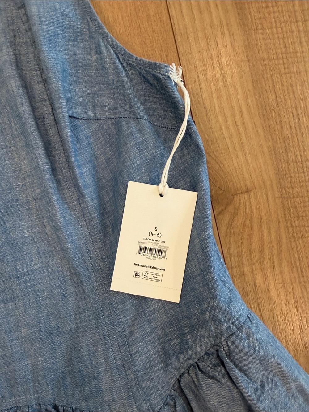 Blue Chambray Sleeveless Midi Dress - Unbranded - Picture 3 of 4